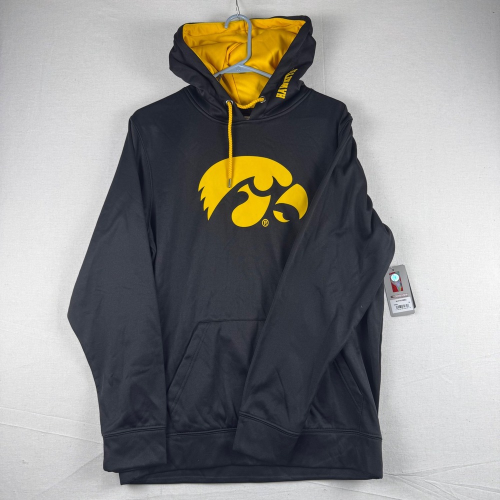 Colosseum Mens Iowa Hawkeyes Hoodie Black Yellow KVFH10662 Size M NWT